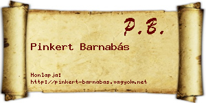 Pinkert Barnabás névjegykártya